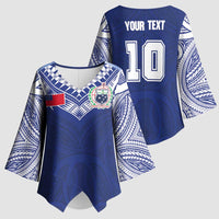 Custom Samoa Rugby Kimono Sleeve Blouse Pacific Motifs - Polynesian Pride