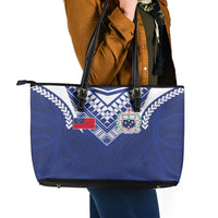 Samoa Rugby Leather Tote Bag Pacific Motifs - Polynesian Pride