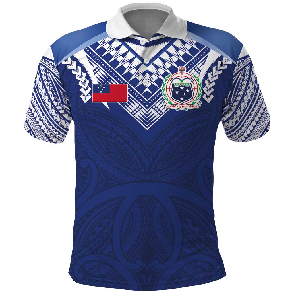 Custom Samoa Rugby Polo Shirt Pacific Motifs - Polynesian Pride