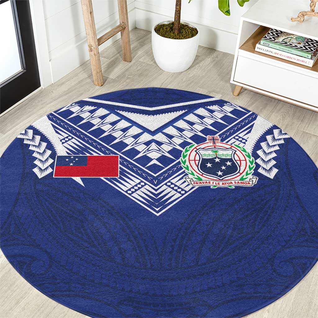 Samoa Rugby Round Carpet Pacific Motifs - Polynesian Pride