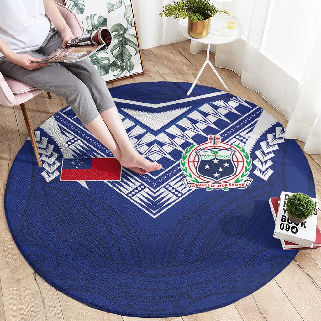 Samoa Rugby Round Carpet Pacific Motifs - Polynesian Pride