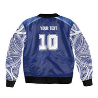 Custom Samoa Rugby Sleeve Zip Bomber Jacket Pacific Motifs LT03 - Polynesian Pride