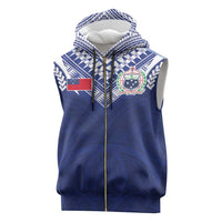Custom Samoa Rugby Sleeveless Zip Hoodie Pacific Motifs - Polynesian Pride