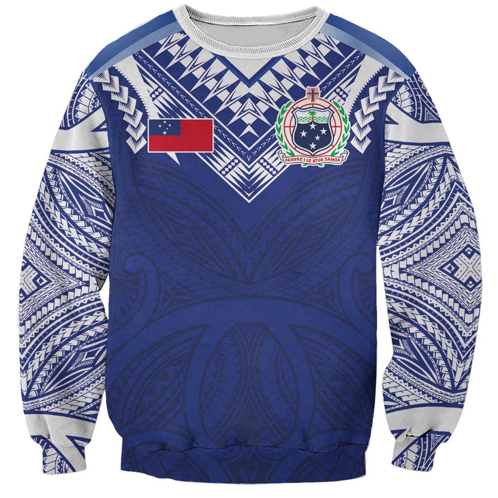 Custom Samoa Rugby Sweatshirt Pacific Motifs - Polynesian Pride