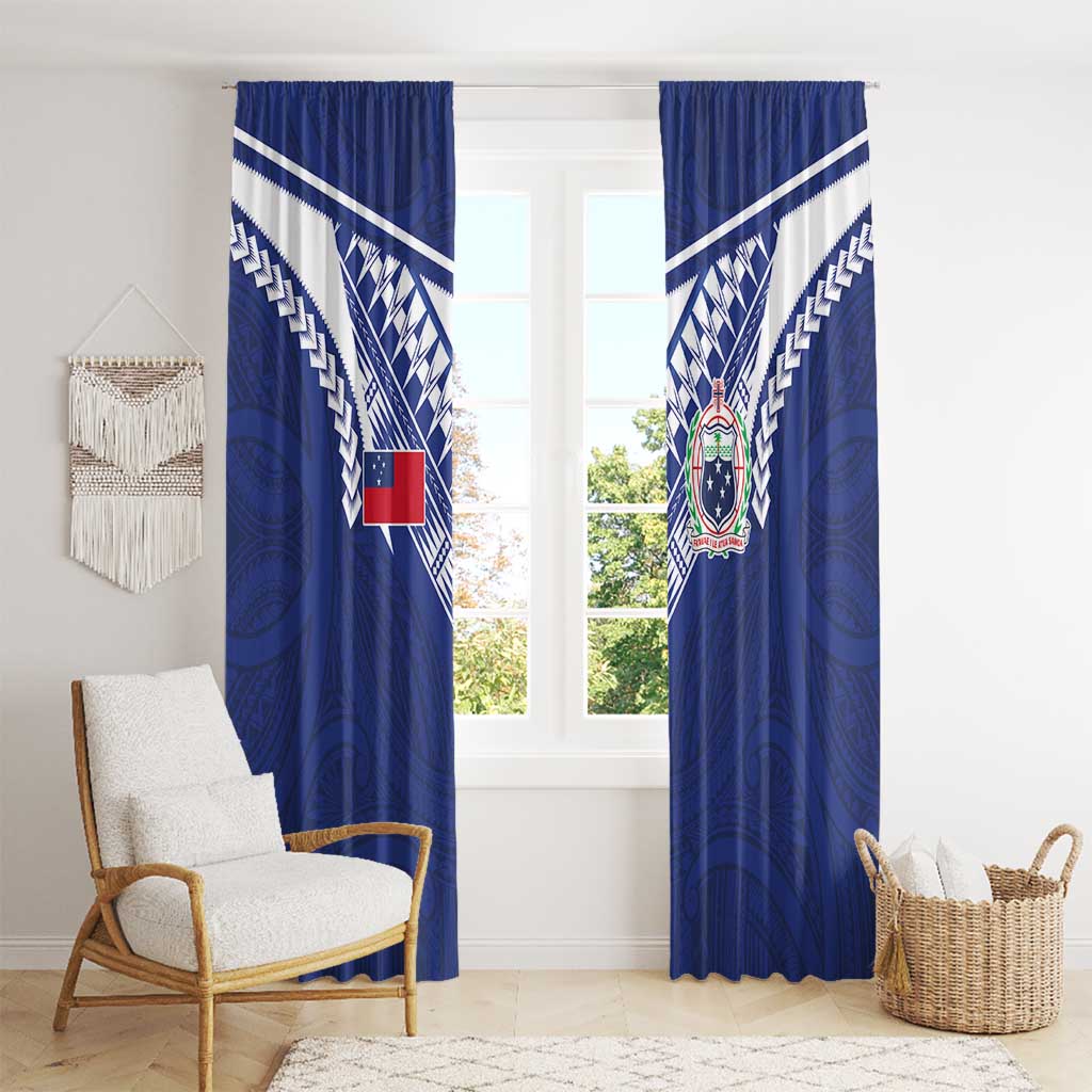 Samoa Rugby Window Curtain Pacific Motifs - Polynesian Pride