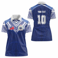 Custom Samoa Rugby Women Polo Shirt Pacific Motifs - Polynesian Pride
