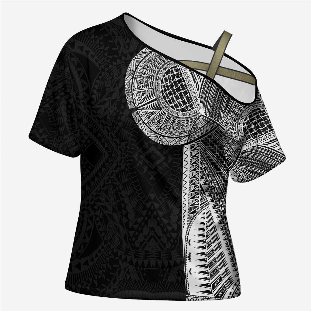 Samoan Tatau Cross Shoulder Shirt Art Tribal Traditional Tattoos - Polynesian Pride
