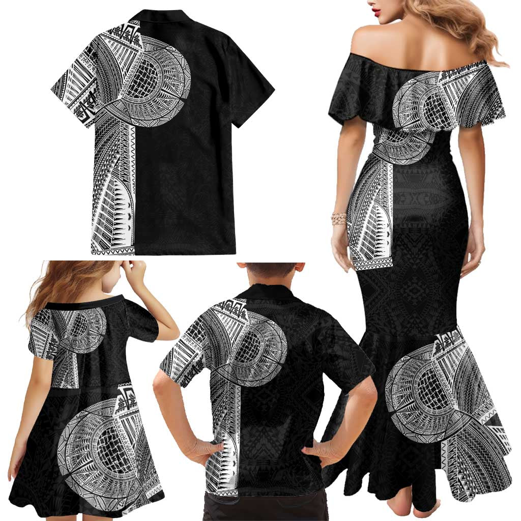 Samoan Tatau Family Matching Mermaid Dress and Hawaiian Shirt Art Tribal Traditional Tattoos - Polynesian Pride