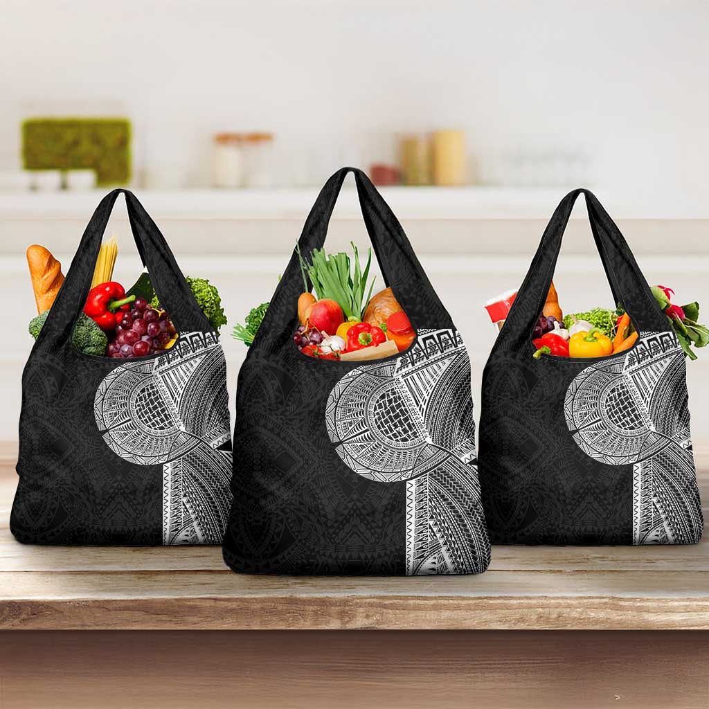 Samoan Tatau Grocery Bag Art Tribal Traditional Tattoos LT03 3-pack One Size Black - Polynesian Pride