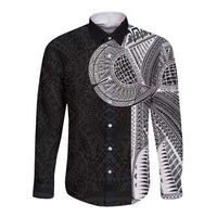 Samoan Tatau Long Sleeve Button Shirt Art Tribal Traditional Tattoos - Polynesian Pride