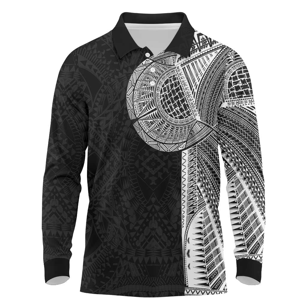Samoan Tatau Long Sleeve Polo Shirt Art Tribal Traditional Tattoos - Polynesian Pride