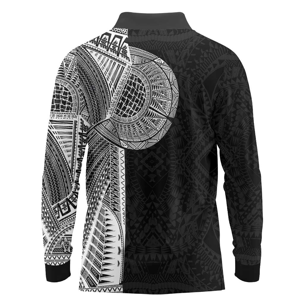 Samoan Tatau Long Sleeve Polo Shirt Art Tribal Traditional Tattoos - Polynesian Pride