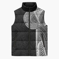Samoan Tatau Sleeveless Puffer Jacket Art Tribal Traditional Tattoos LT03 Unisex Black - Polynesian Pride