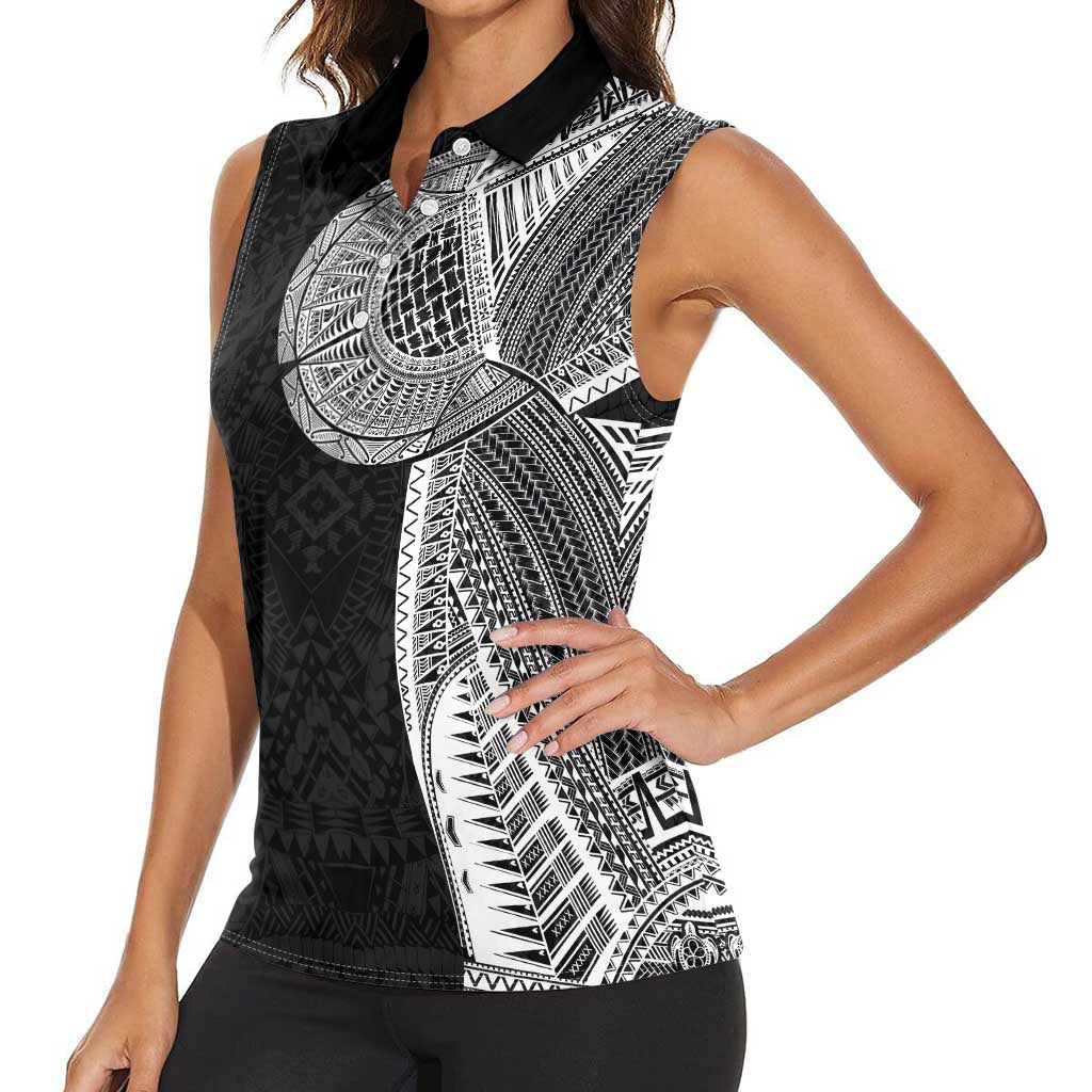 Samoan Tatau Women Sleeveless Polo Shirt Art Tribal Traditional Tattoos - Polynesian Pride