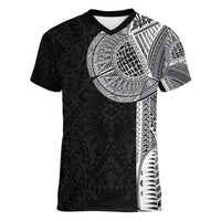 Samoan Tatau Women V-Neck T-Shirt Art Tribal Traditional Tattoos - Polynesian Pride