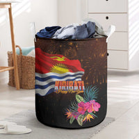Kiribati Flag and Fireworks Laundry Basket First Place Welcome the New Year - Polynesian Pride