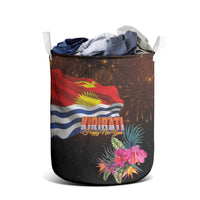 Kiribati Flag and Fireworks Laundry Basket First Place Welcome the New Year - Polynesian Pride