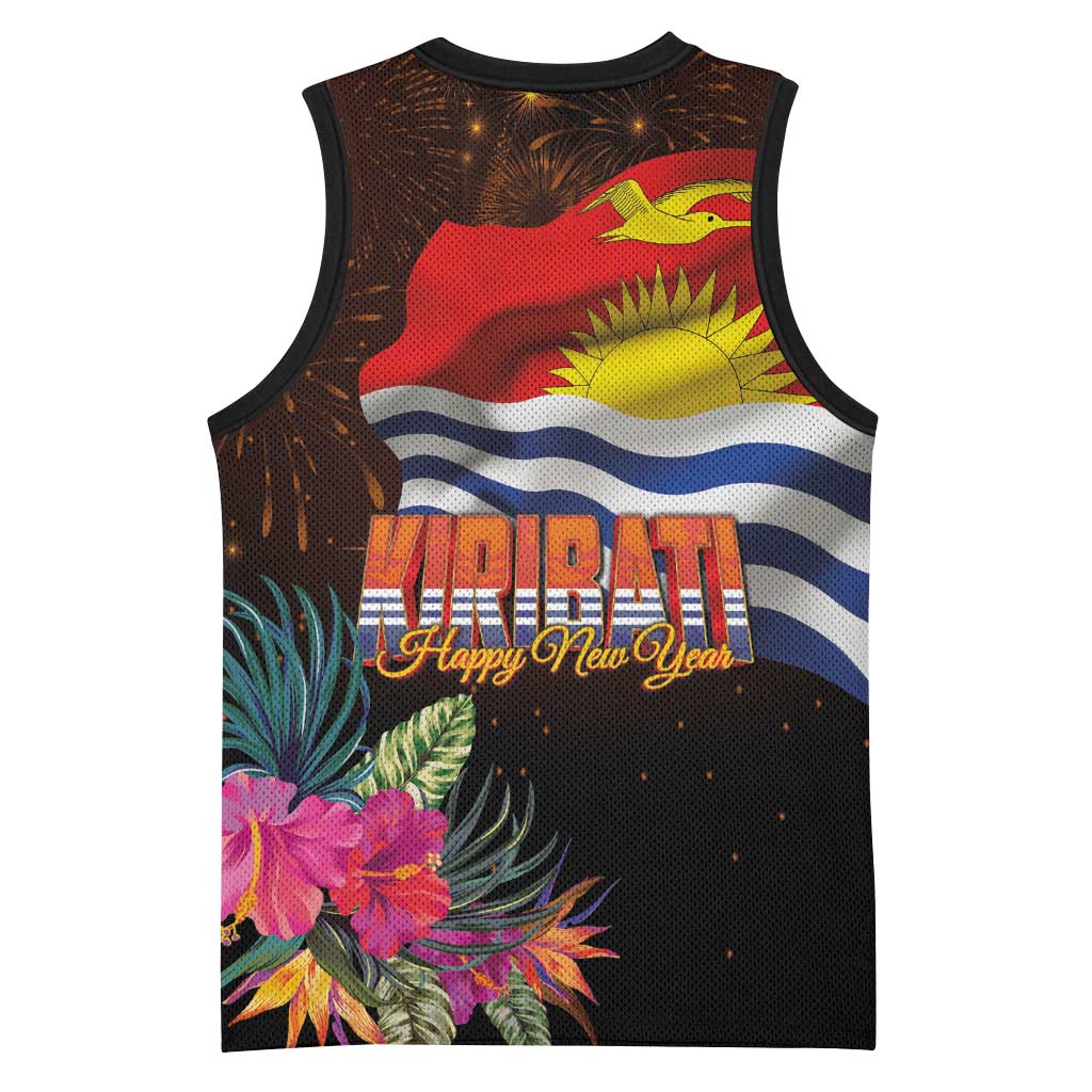 Kiribati Flag and Fireworks Basketball Jersey First Place Welcome the New Year - Polynesian Pride