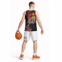 Kiribati Flag and Fireworks Basketball Jersey First Place Welcome the New Year - Polynesian Pride