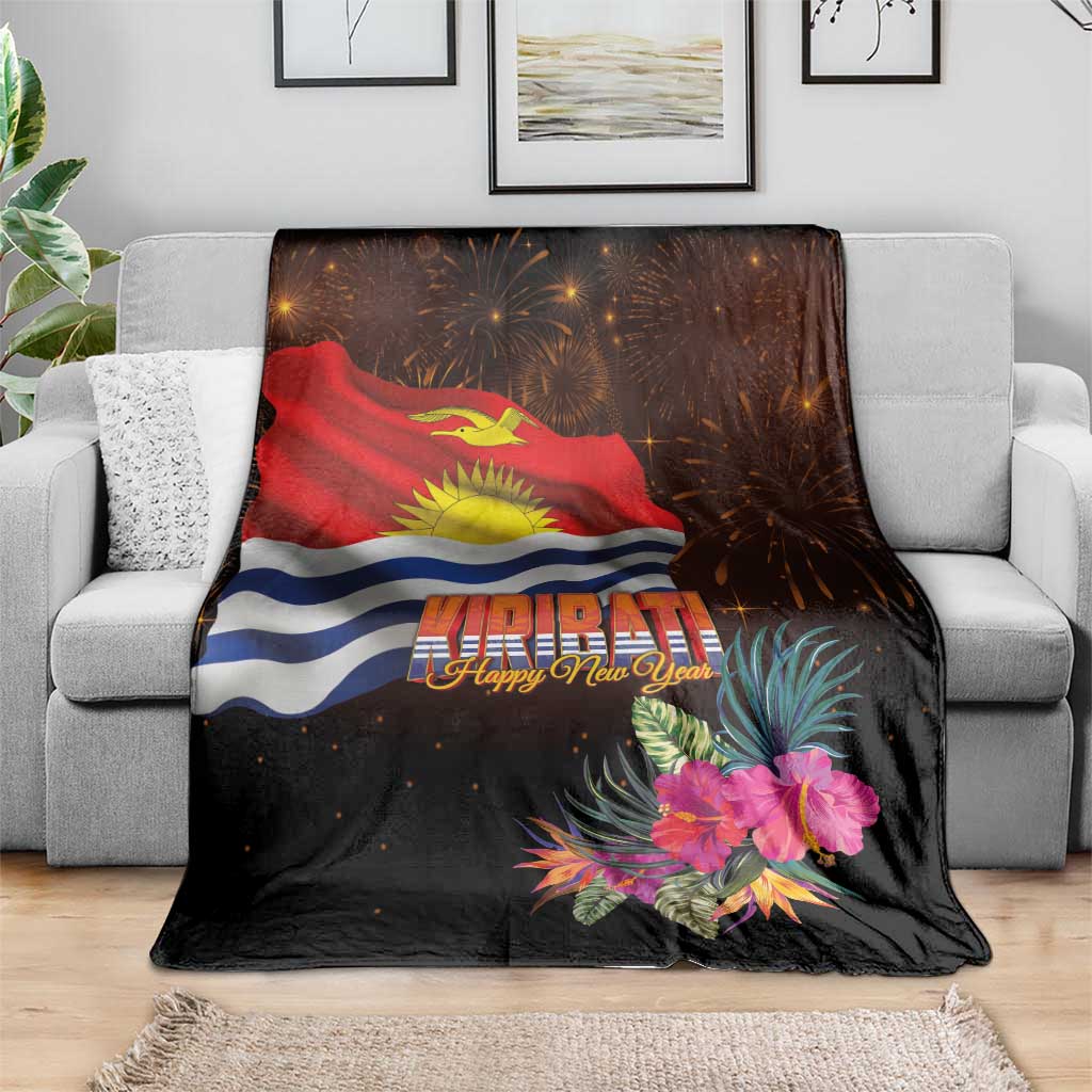 Kiribati Flag and Fireworks Blanket First Place Welcome the New Year - Polynesian Pride
