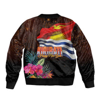 Kiribati Flag and Fireworks Bomber Jacket First Place Welcome the New Year - Polynesian Pride