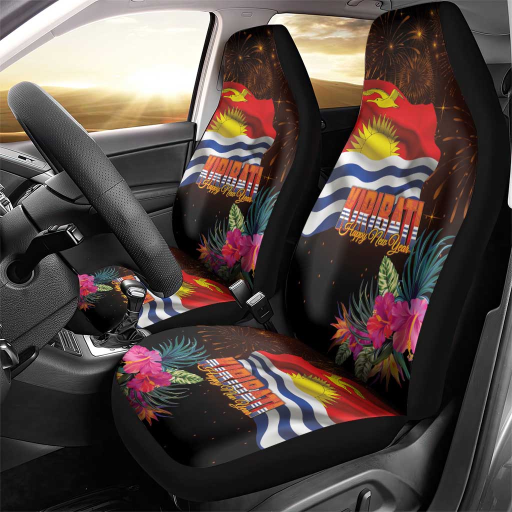 Kiribati Flag and Fireworks Car Seat Cover First Place Welcome the New Year - Polynesian Pride