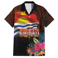 Kiribati Flag and Fireworks Family Matching Off Shoulder Short Dress and Hawaiian Shirt First Place Welcome the New Year - Polynesian Pride