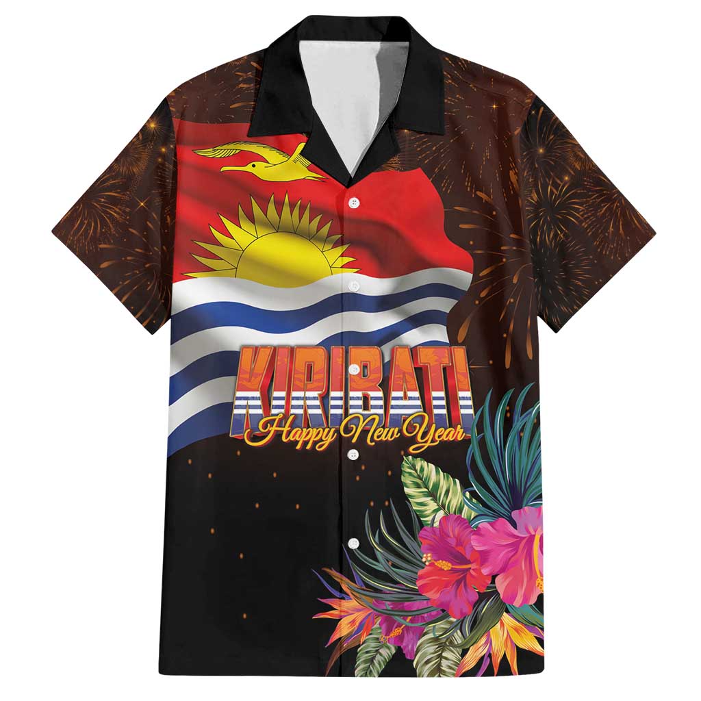 Kiribati Flag and Fireworks Family Matching Tank Maxi Dress and Hawaiian Shirt First Place Welcome the New Year - Polynesian Pride
