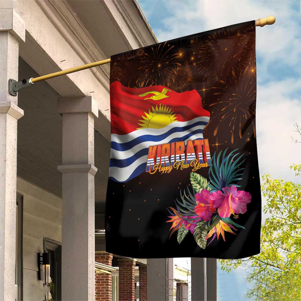 Kiribati Flag and Fireworks Garden Flag First Place Welcome the New Year - Polynesian Pride