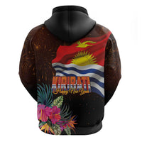 Kiribati Flag and Fireworks Hoodie First Place Welcome the New Year - Polynesian Pride