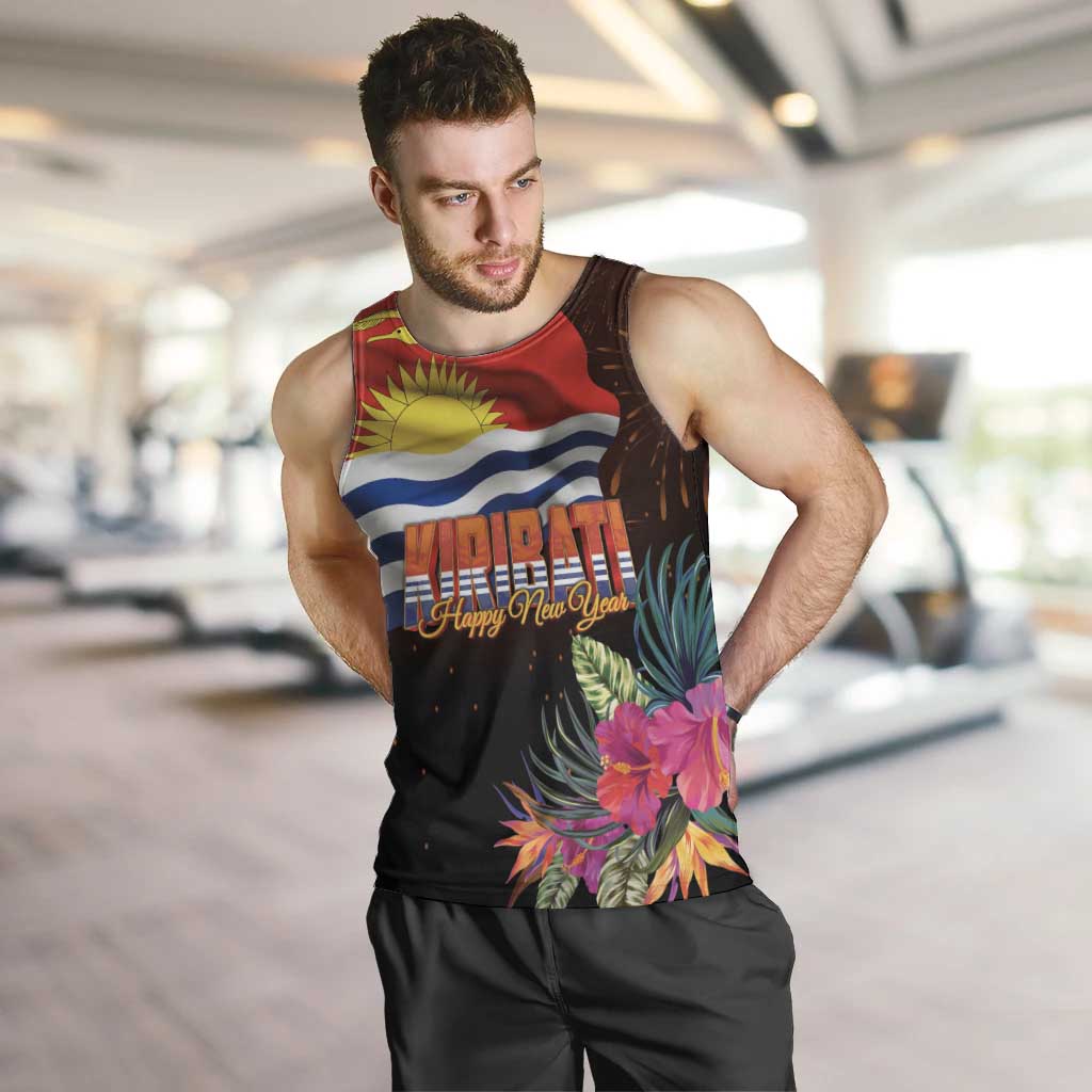 Kiribati Flag and Fireworks Men Tank Top First Place Welcome the New Year - Polynesian Pride