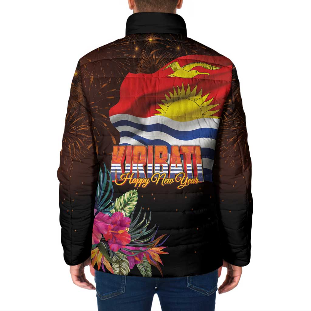Kiribati Flag and Fireworks Padded Jacket First Place Welcome the New Year - Polynesian Pride