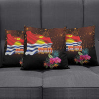 Kiribati Flag and Fireworks Pillow Cover First Place Welcome the New Year - Polynesian Pride