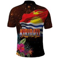 Kiribati Flag and Fireworks Polo Shirt First Place Welcome the New Year - Polynesian Pride