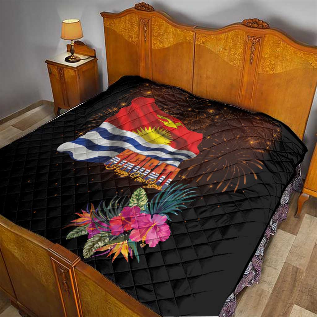 Kiribati Flag and Fireworks Quilt First Place Welcome the New Year - Polynesian Pride