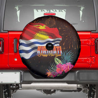 Kiribati Flag and Fireworks Spare Tire Cover First Place Welcome the New Year - Polynesian Pride
