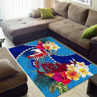 Personalised Haiti 220th Anniversary Independence Day Area Rug Ayiti Flower with Polynesian Pattern LT03 - Polynesian Pride