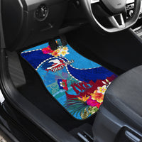 Personalised Haiti 220th Anniversary Independence Day Car Mats Ayiti Flower with Polynesian Pattern LT03 - Polynesian Pride