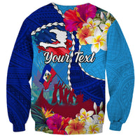 Personalised Haiti 220th Anniversary Independence Day Sweatshirt Ayiti Flower with Polynesian Pattern LT03 - Polynesian Pride