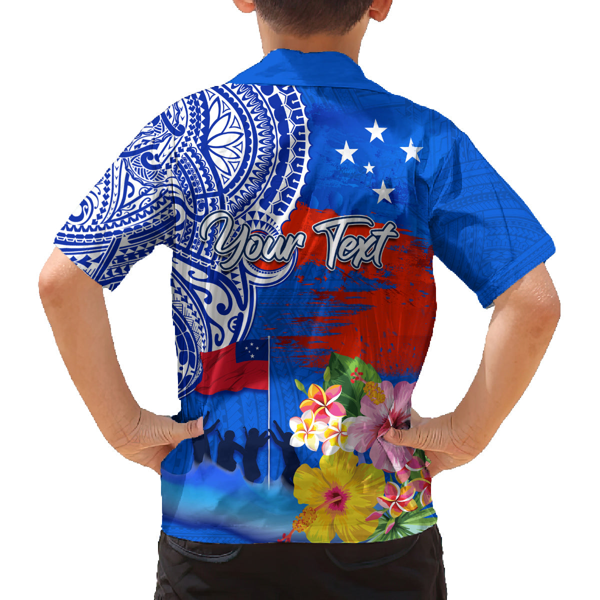 Personalised Samoa 62nd Anniversary Independence Day Family Matching Tank Maxi Dress and Hawaiian Shirt Samoan Tribal Flag Style LT03 - Polynesian Pride