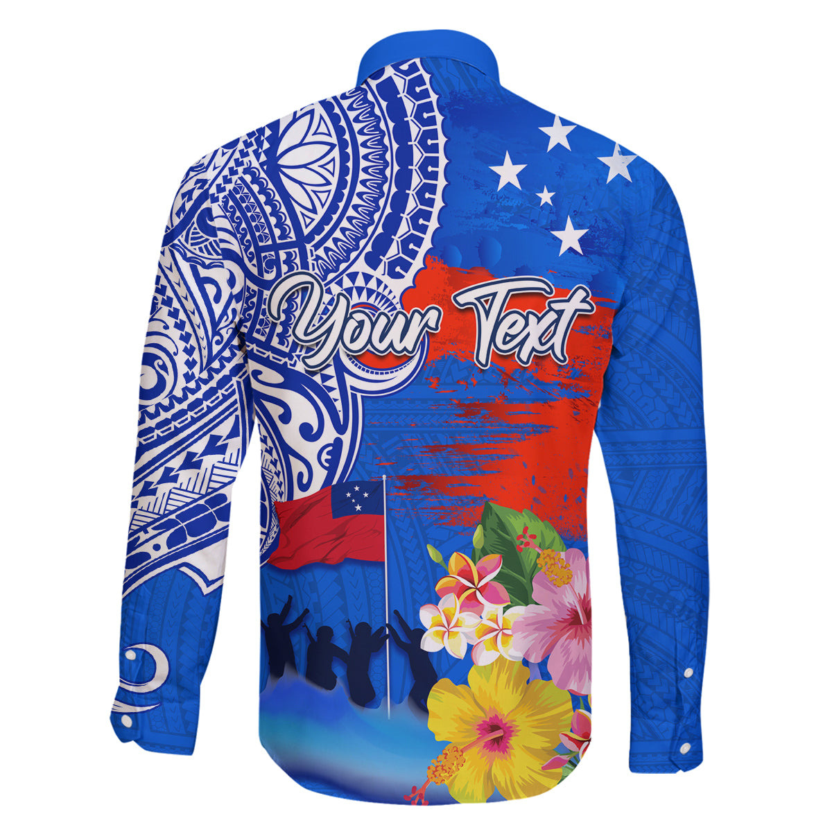Personalised Samoa 62nd Anniversary Independence Day Family Matching Tank Maxi Dress and Hawaiian Shirt Samoan Tribal Flag Style LT03 - Polynesian Pride