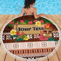 Pasifika Festival Auckland Beach Blanket Polynesian Tribal with Pacific Pattern Brown Color