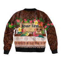 Pasifika Festival Auckland Bomber Jacket Polynesian Tribal with Pacific Pattern Brown Color LT03 - Polynesian Pride