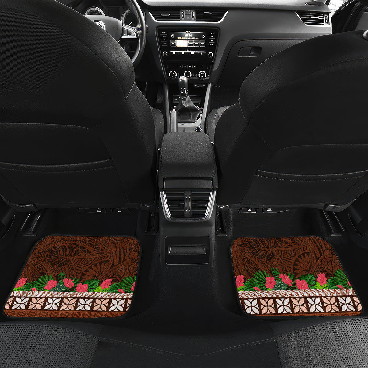 Pasifika Festival Auckland Car Mats Polynesian Tribal with Pacific Pattern Brown Color