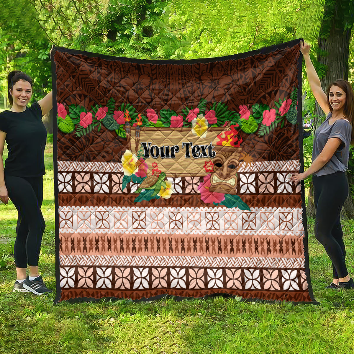 Pasifika Festival Auckland Quilt Polynesian Tribal with Pacific Pattern Brown Color LT03 - Polynesian Pride