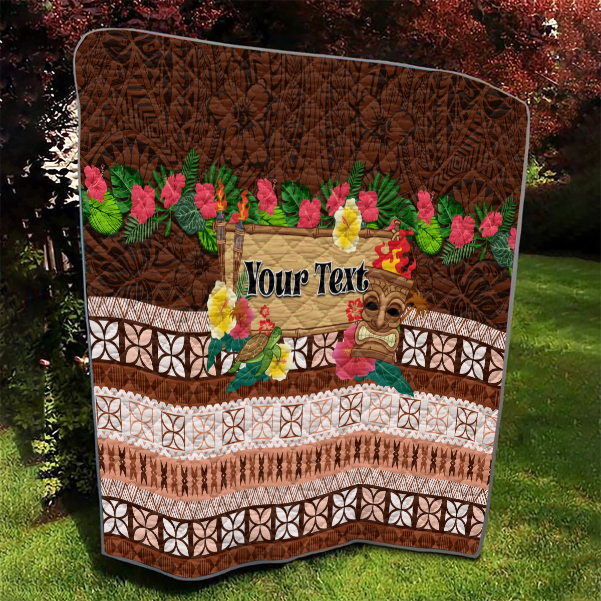 Pasifika Festival Auckland Quilt Polynesian Tribal with Pacific Pattern Brown Color LT03 - Polynesian Pride