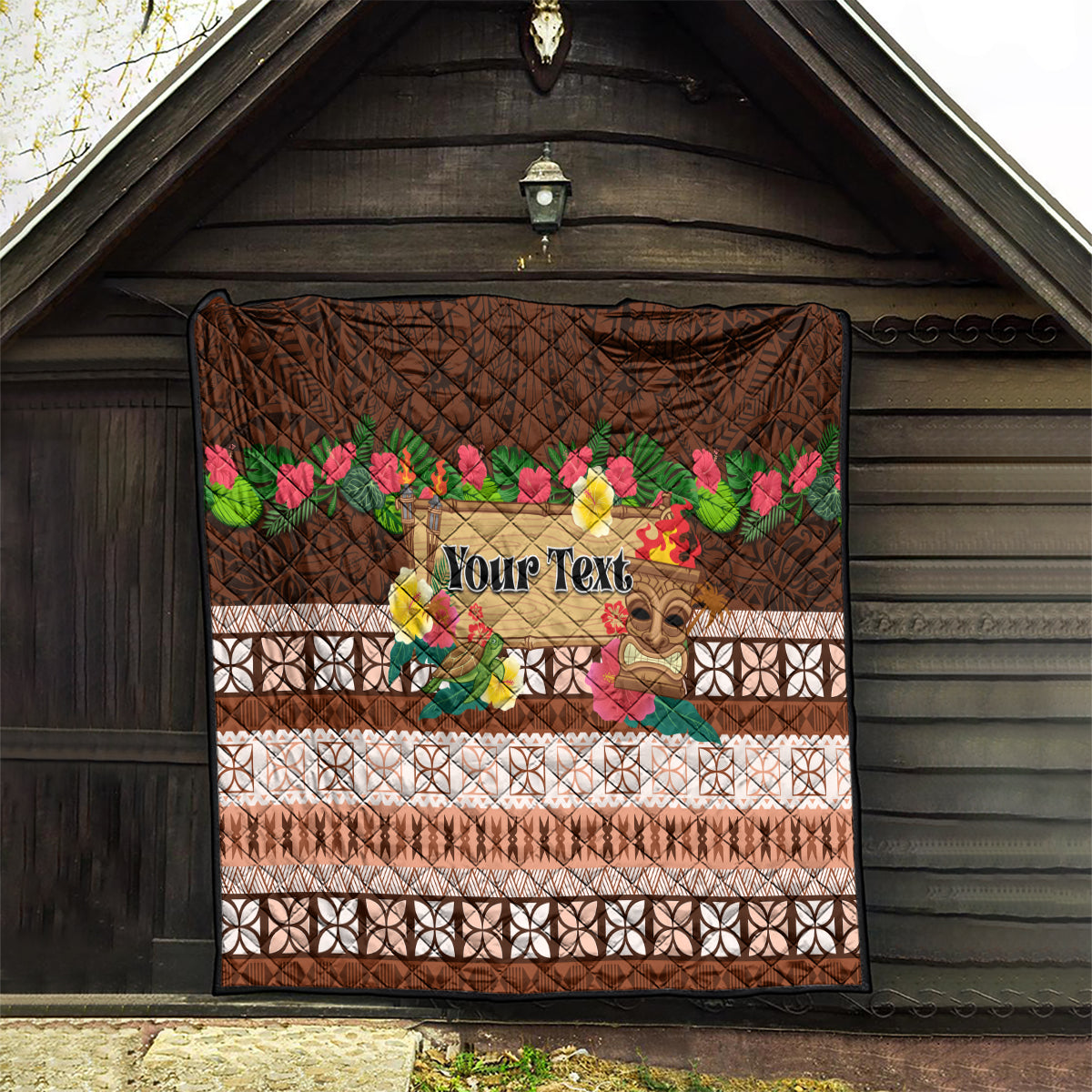 Pasifika Festival Auckland Quilt Polynesian Tribal with Pacific Pattern Brown Color LT03 - Polynesian Pride