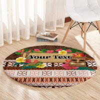 Pasifika Festival Auckland Round Carpet Polynesian Tribal with Pacific Pattern Brown Color LT03 - Polynesian Pride