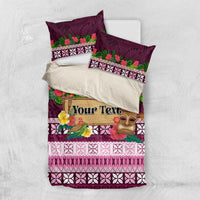 Pasifika Festival Auckland Bedding Set Polynesian Tribal with Pacific Pattern Pink Color LT03 US Twin 172cm x 218cm Pink - Polynesian Pride