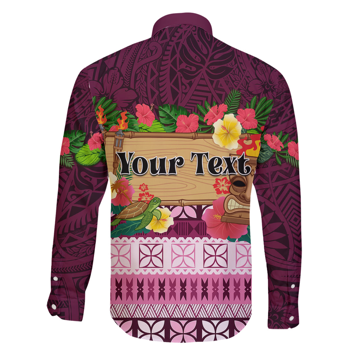 Pasifika Festival Auckland Family Matching Tank Maxi Dress and Hawaiian Shirt Polynesian Tribal with Pacific Pattern Pink Color LT03 - Polynesian Pride